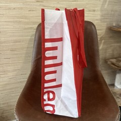Lululemon Red Large Reusable Shopping Bag Recycled Materials Snap Closure