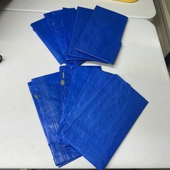 Lot of 10 IKEA Large Blue Bag Shopping Grocery Laundry Storage Tote Bags FRAKTA
