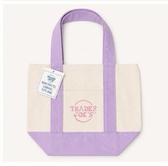 Trader Joe’s Mini Pastel Canvas Tote Bag Multicolor 13x10x6 in, 17 in H