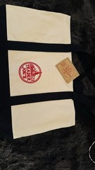 Vintage Hollywood Trader Joe’s LARGE Reusable Canvas Bag, Off White/Navy Blue