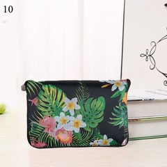 Foldable Shopping Bag with Zipper Multicolor Print Polyester Material 17x16in
