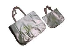 Minky Couture Reusable Tote Shopping Carryall Logo Rose Gold L 19″ S 12″ Lot 2