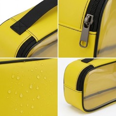 CFBGTU Large Waterproof Toiletry Bag, Yellow PVC, 12.4 x 5.2 inches,