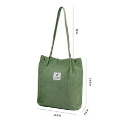 Corduroy Tote Bag Cute Tote Bags Women Shoulder Bag with Inner Pocket for Work