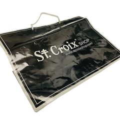 Large St. Croix Shop Reusable Shopping Gift Bag Silver On Black 16 x 12 x 6”