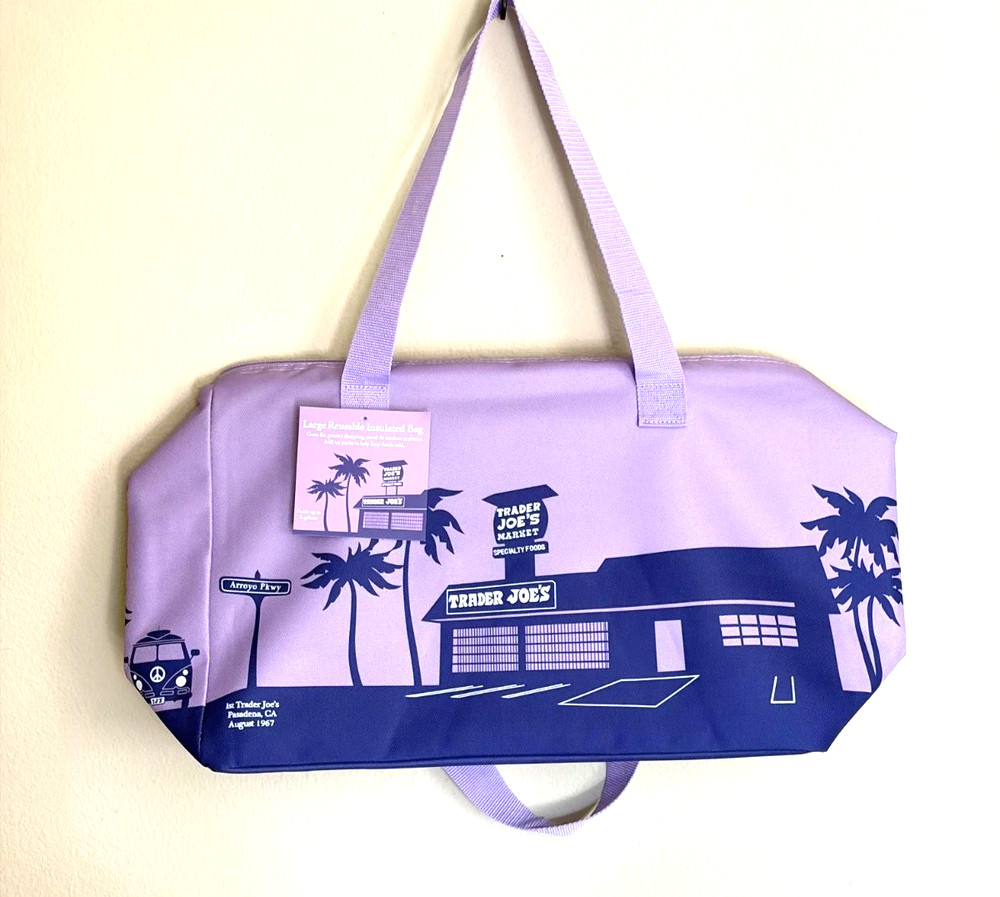 Trader Joe’s Tote Reusable Bag Cooler Large Insulated Lavender 8 Gal Large 2026