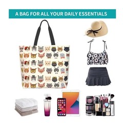 Funny Cat Tote Bag For Womencute Cat Purse Gifts For Cat Loverskitty Print Shoul