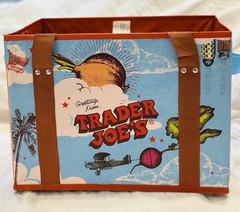 NWT Trader Joe STAND-UP COLLAPSIBLE GROCERY TOTE BAG Reusable 6 GALLON Hardside