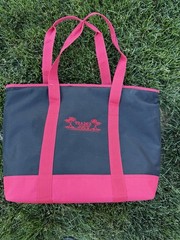 Trader Joe’s Large Cooler Tote Bag Insulated Shopper Black Red Reusable NWOT