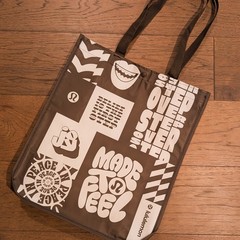 Lot 3 Lululemon Large Reusable Shopping Tote Bags 🤎 Brown 🤎 Lime Black White