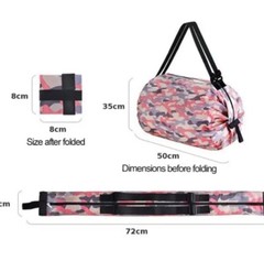 Reusable Foldable Shopping Bag Pink Waterproof Oxford Cloth Travel Beach Bag
