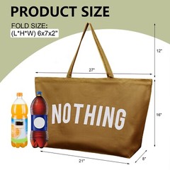 RIVERICH Large Canvas Tote Bag-Extra Big Shopping Beach Totes Bags Reusable Bag