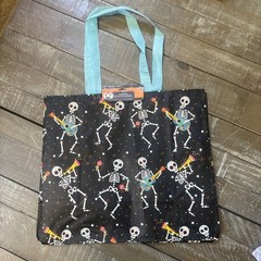 Tote Bag Plastic Day Of The Dead Sugar Skull Skeleton Dia De Los Muertos NWT
