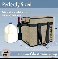 Reusable Grocery Bag (Single) – Durable Shopping Bag Box Insulated Foldable