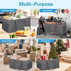 Extra Large Utility Tote Bag Wire Frame Foldable Reusable Grocery Beach Storage