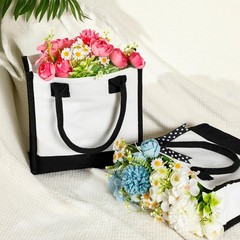 12 Pcs Small Canvas Tote Gift Bags Bulk for Women Size 10 x 10 x 4 Inch Subli…