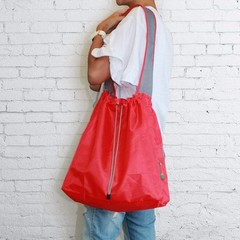 2 Pack Ripstop Nylon DrawString Reusable Shopping Bag Grocery Tote 2 PCS Pro