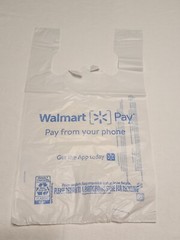 Lot of 8 Walmart White Plastic Grocery Bags Folded Art Crafts Trash Bag NEW