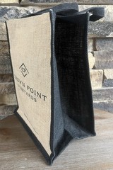 CP Crown Point Vineyard Ards Natural Burlap Tote Wine Bag w/Dividers 6 Bottles