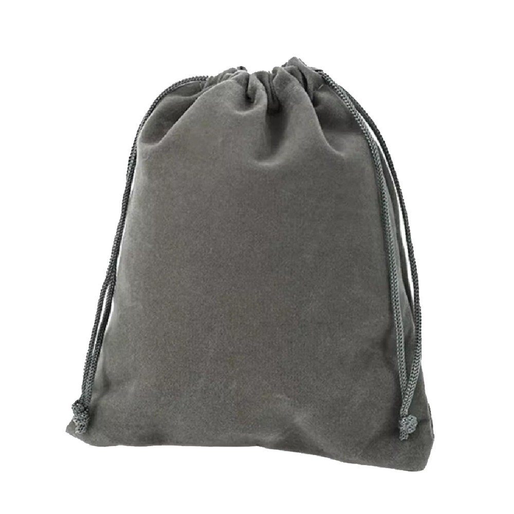 Aestivate 8 Pack Large Velvet Drawstring Pouch, Bag Large, Dark Grey