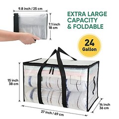 Oversized Moving Bags with Reinforced Handles, Heavy-Duty Storage 4-Pack Clear