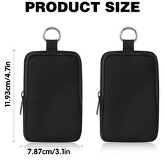 2Pcs Neoprene Pouch with Zipper Hand Sanitizer Bottle Case Holder Black