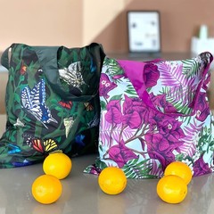 Allybag Foldable & Lightweight Reusable Grocery Bag, Butterflies