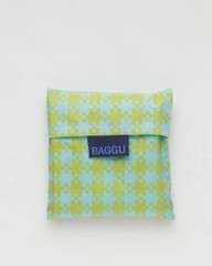 NWT Baggu Standard Reusable Bag Mint Pixel Gingham US seller Sold Out Rare H2F