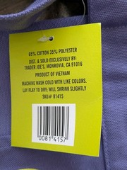 Trader Joe’s Halloween Mini Canvas Reusable Bag: Purple with Green/Yellow Logo