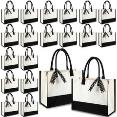 20 Pcs Canvas Tote Bag Bulk Initial Women Gift 15.7 x 11.8 x 6.7 Inches Subli…
