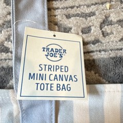 Trader Joe’s Striped Mini Canvas Tote Bag Reusable Blue/White