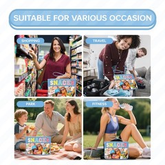 Siwara Snack Bags Clear Pouch Travel Makeup Bag Chenille Letter Blue-Snack