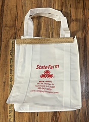 State Farm Tote Book Grocery Bag Hammond, Louisiana White and Red VGC
