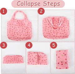2 Pcs Reusable Shopping Bags Cute Extra Large Foldable Bag Travel Waterproof Tot