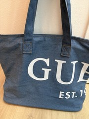 GUESS blue Denim Tote Bag Large