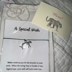 New Snow Leopard Rarities Gift Tote Bag 3pc Set With Bracelet NWOT
