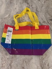 NEW IKEA STORSTOMMA Small Reusable Shopping Carry Bag Rainbow Multicolor Grocery