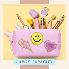 Silkfly 15 Pcs Preppy Patch Makeup Bag Bulk End of the Year Teacher Colorful