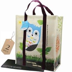 Combo Set (2XL + 2Mini=4pcs) Laminated XL and Mini Woven Reusable Grocery Sho…