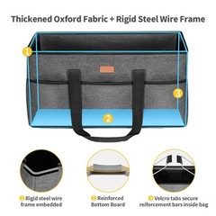 LHZK Stand Up Extra Large Utility Tote Bag with Lid, Utility Tote Bag with Me…