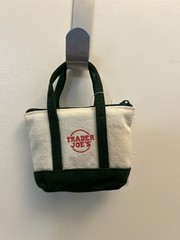 Trader Joes Red and Green Canvas Micro Tote Bags 2 Set New with Tags
