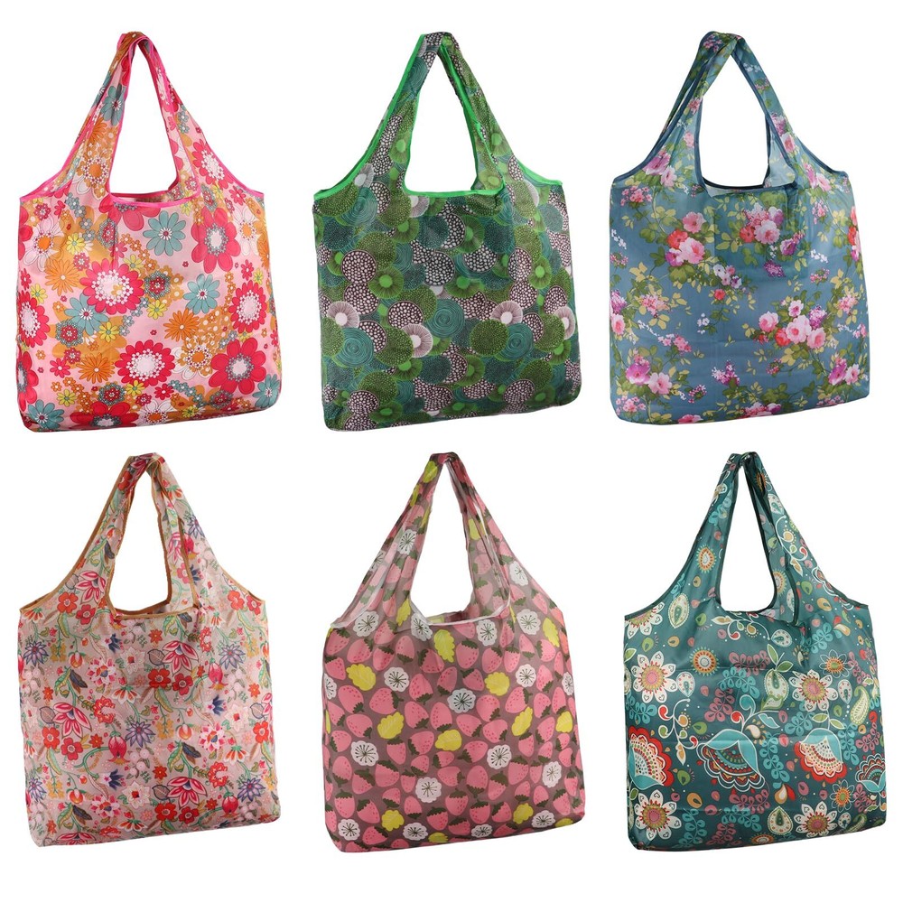 Large Reusable Bags Shopping Washable Foldable 6 Pack Grocery Bags Heavy Best