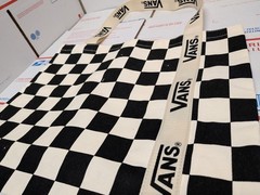 New Vans Off The Wall Reusable Large Blk Whte Checkered Shopping Tote Bag Canvas