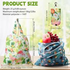 24 Pcs Foldable Reusable Shopping Bag Recycle Travel Grocery Bag Fold to Pock…