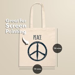 Carrywell (Not Made In China) Canvas Tote Bags 12-Pack, 15″x 16″, Organic Cotton