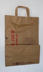 22 TRADER JOE’S BROWN PAPER GROCERY SHOPPING BAGS Size 20″ inch handles reusable