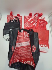 Lot of 5 Lululemon Reusable Small Shopping Tote Bags Gift Red White Black