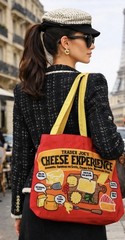 NEW Trader Joe’s LIMITED 🔥Canvas Reusable Tote Bag Fontina Brie Sharp Adventure
