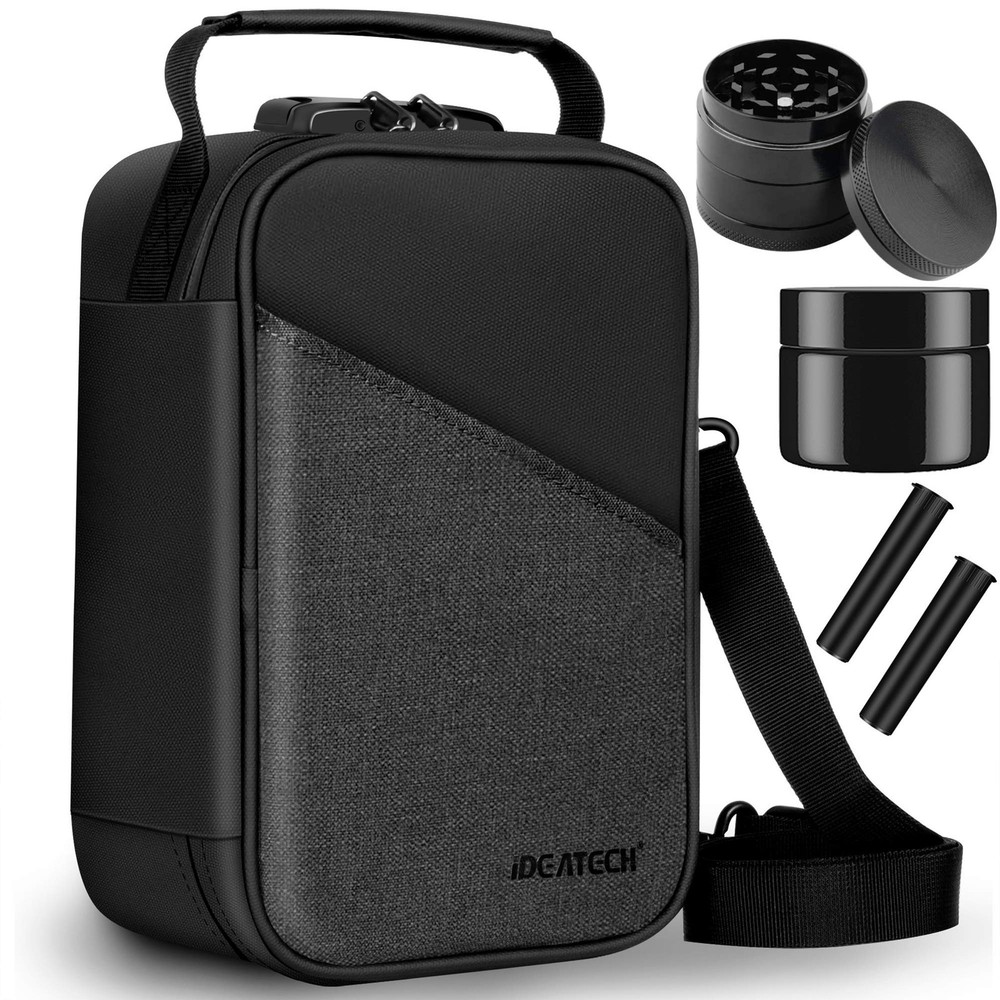 IDEATECH Smell Proof Bag, Stash Box with Lock, Large, BLack
