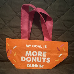 Dunkin’ Reusable Small Tote Bag “My Goal Is More Donuts” Orange Pink